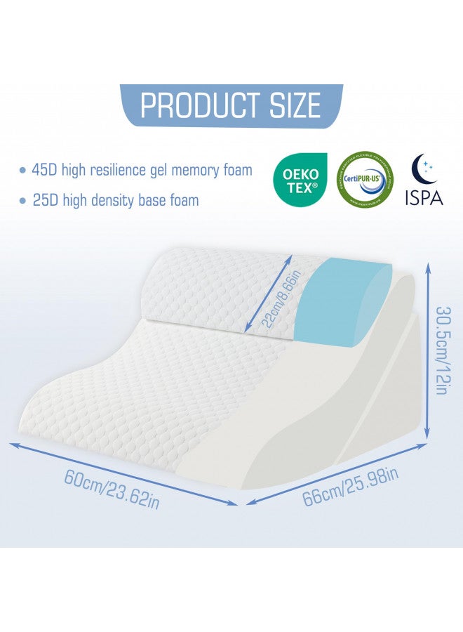 Ziiyllean Ziiyllean Bed Wedge Pillow for Sleeping, 20-in-1 Adjustable Pillow Wedge Acid Reflux Pillow, 9 &12 & 20 Inch 3-in-1 Incline Wedge Pillow for Back Pain Relief, Gerd, Snoring  - Image 4