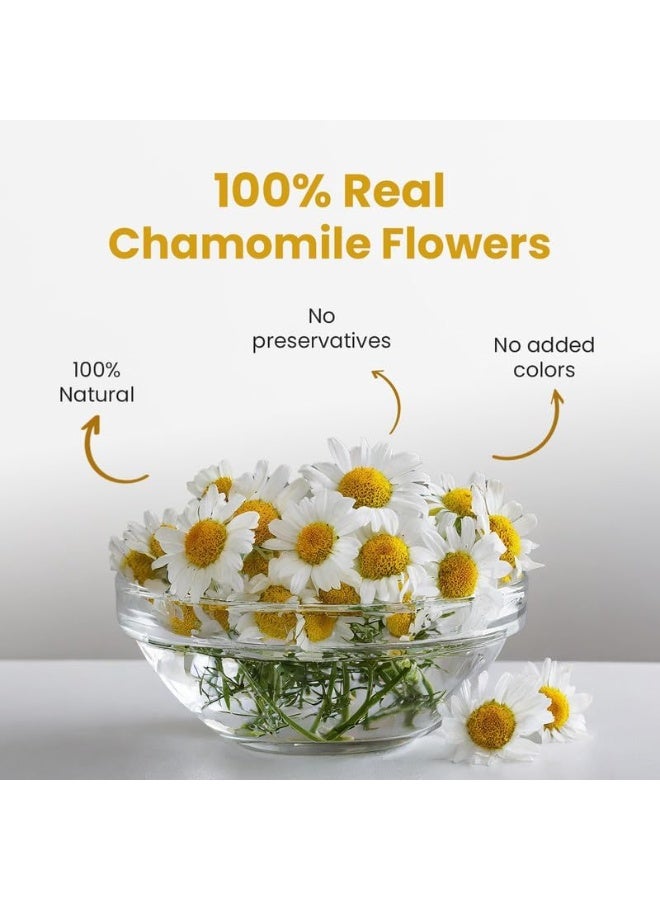 الشاي الأزرق، شاي البابونج العشبي السائب، 1.05 أونصة (30+ كوب) | مزيج النوم والاسترخاء الخالي من الكافيين | منقوع الأزهار الليلي غير المر | جرة PET قابلة لإعادة الاستخدام - Image 2