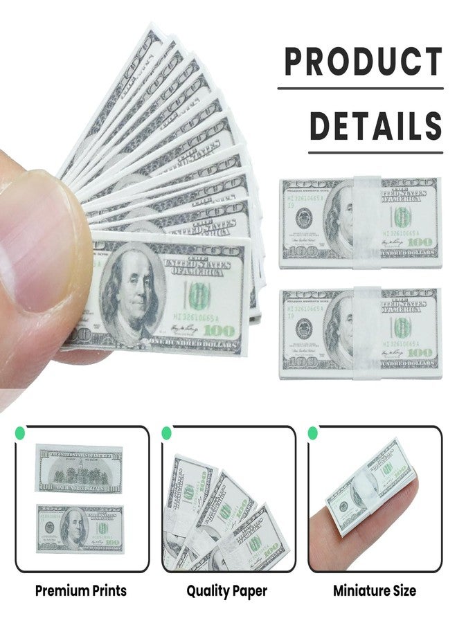 Gabrella 210 Pcs 1:12 Dollhouse Miniature Scene Model Mini Dollar Bills, Fake Bills for Dollhouse Scene Model Craft Supply Dollhouse Accessories - Image 3