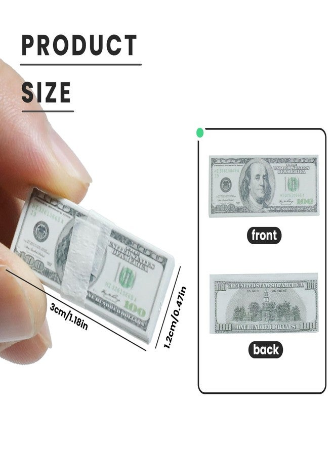 Gabrella 210 Pcs 1:12 Dollhouse Miniature Scene Model Mini Dollar Bills, Fake Bills for Dollhouse Scene Model Craft Supply Dollhouse Accessories - Image 2
