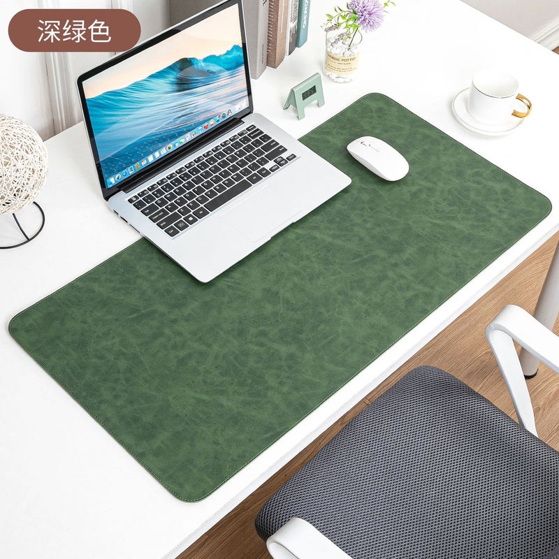 Crazy Horse Leather Mouse Pad Computer Oversized Imitation Leather Office Desk Mat Leather Waterproof Dirt-Resistant Writing Desk Desk Mat - Image 1