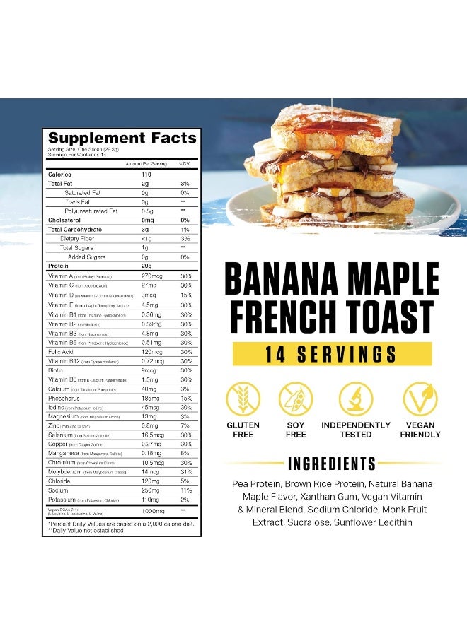 Ambrosia Planta - Premium Organic Plant-Based Protein | Vegan & Keto Friendly | Gourmet Flavors With No Bloating Or Stomach Upset | No Added Sugar | 14 Servings | (Banana Maple) - Image 3