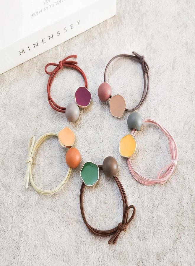 Vsaksh Multicolor Hair Rubber Band/Elastic Band/Ponytail Holder, Hair Accessories For Girls & Women (Pack Of 5) - Image 3