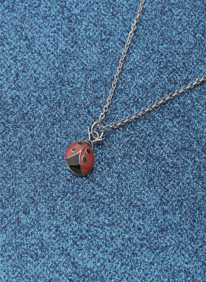 WUSUANED Good Luck Ladybug/Butterfly/Elephant Necklace Lucky Animal Charms Jewelry With Wish Cards Gift For Women(Ladybug necklace silver) - Image 4