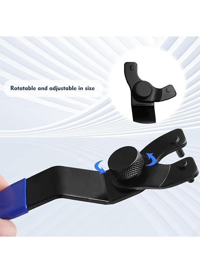 Angle Grinder Adjustable Spanner, Universal 10-52mm Pin Key Wrench Lock-Nut Grinder Wrench with Non-Slip Plastic Coated Grip (Blue Black) - Image 3
