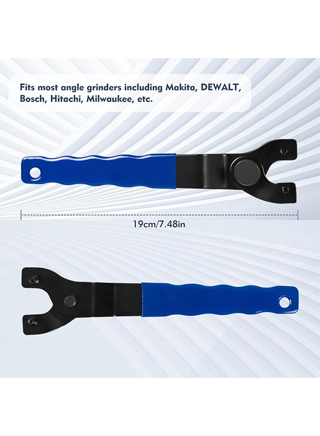 Angle Grinder Adjustable Spanner, Universal 10-52mm Pin Key Wrench Lock-Nut Grinder Wrench with Non-Slip Plastic Coated Grip (Blue Black) - Image 2