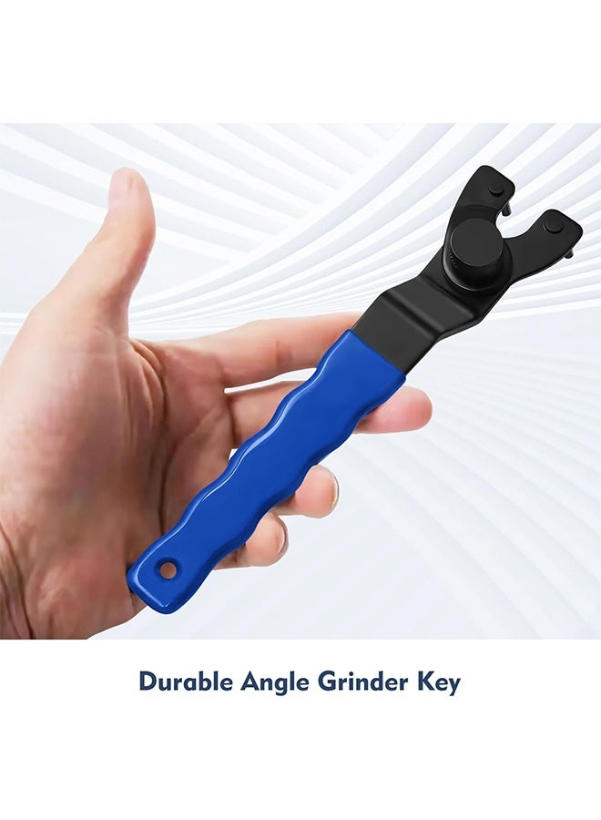 Angle Grinder Adjustable Spanner, Universal 10-52mm Pin Key Wrench Lock-Nut Grinder Wrench with Non-Slip Plastic Coated Grip (Blue Black) - Image 5