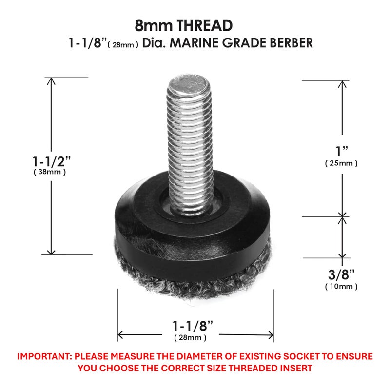 Slipstick Gorilla Outdoor Adjustable Furniture Levelers (8 Pack) Weatherproof Screw in Leg Glides for Chairs, Tables, and Outdoor Furniture Feet, 1-1/8 Inch Berber Glide, M8 Thread - Image 4