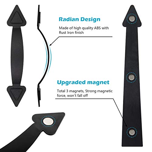 ToLanbbt Magnetic Decorative Garage Door Curb Appeal Faux Hinges Handles Hardware Kit Non-Fade PVC Small Window Panels for Metal Garage Door Decor (2 Sets - 4 Handles 8 Hinges) - Image 3
