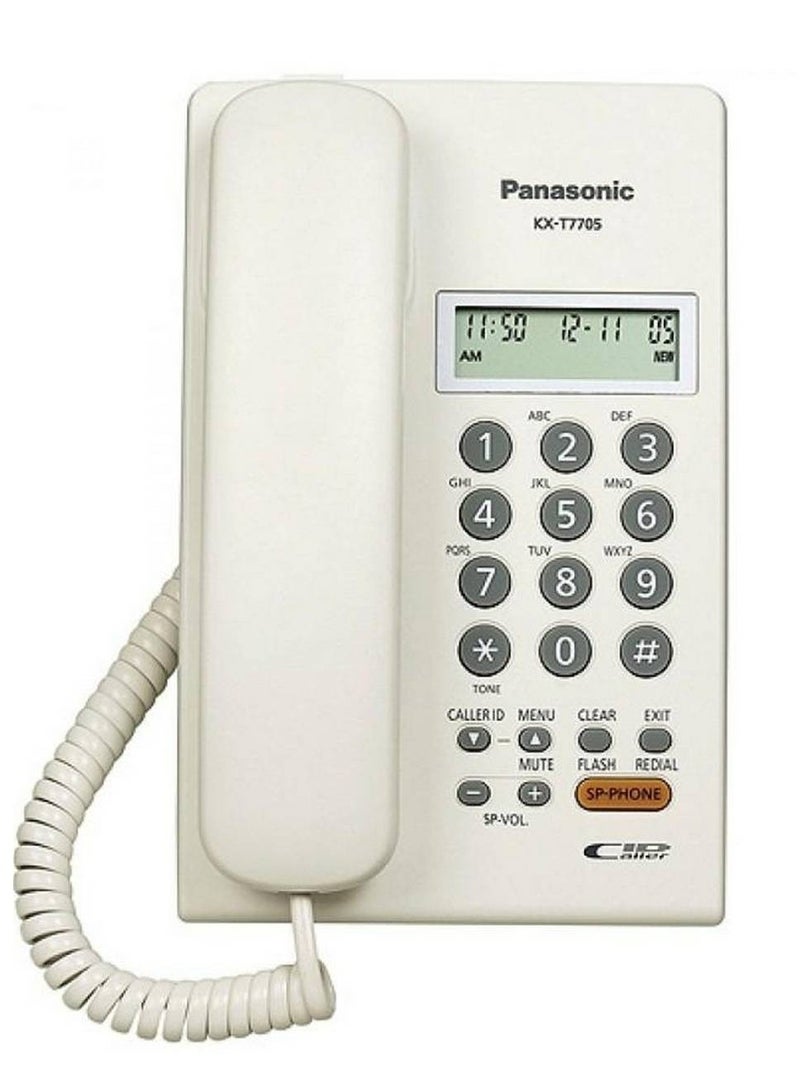 باناسونيك هاتف أرضي سلكي تناظري بشاشة عرض هوية المتصل من باناسونيك KX-T7705SX - أبيض - Image 4