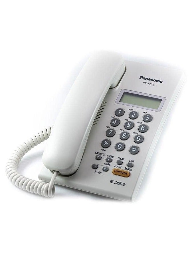 باناسونيك هاتف أرضي سلكي تناظري بشاشة عرض هوية المتصل من باناسونيك KX-T7705SX - أبيض - Image 2