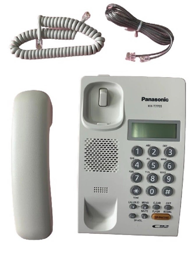 باناسونيك هاتف أرضي سلكي تناظري بشاشة عرض هوية المتصل من باناسونيك KX-T7705SX - أبيض - Image 3