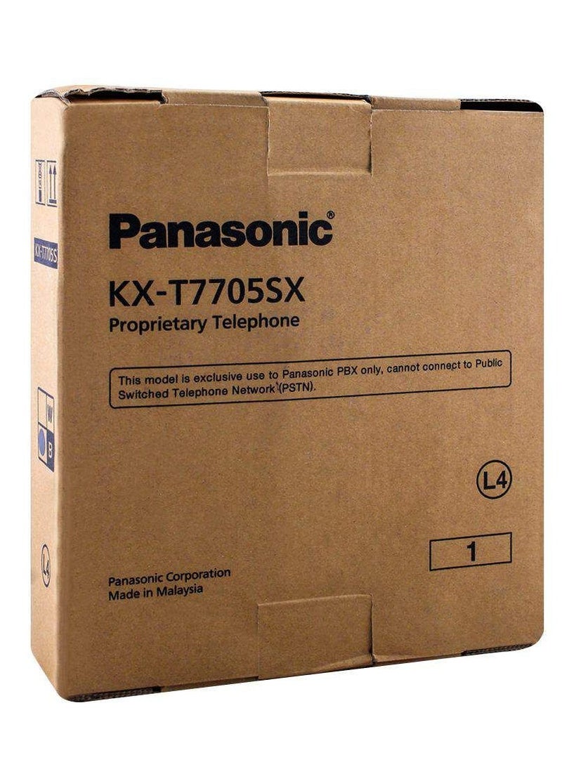 باناسونيك هاتف أرضي سلكي تناظري بشاشة عرض هوية المتصل من باناسونيك KX-T7705SX - أبيض - Image 5