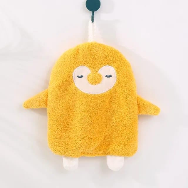 MAHIKA Fancy Coral Fleece Cute Penguin Style Hanging Absorbent Towel for Bathroom Cleaning and Drying Washcloth Towels_ Pack of 3 30 X 30 MultiColour Randam Color Cloth Pack of 3 pcs  - Image 5