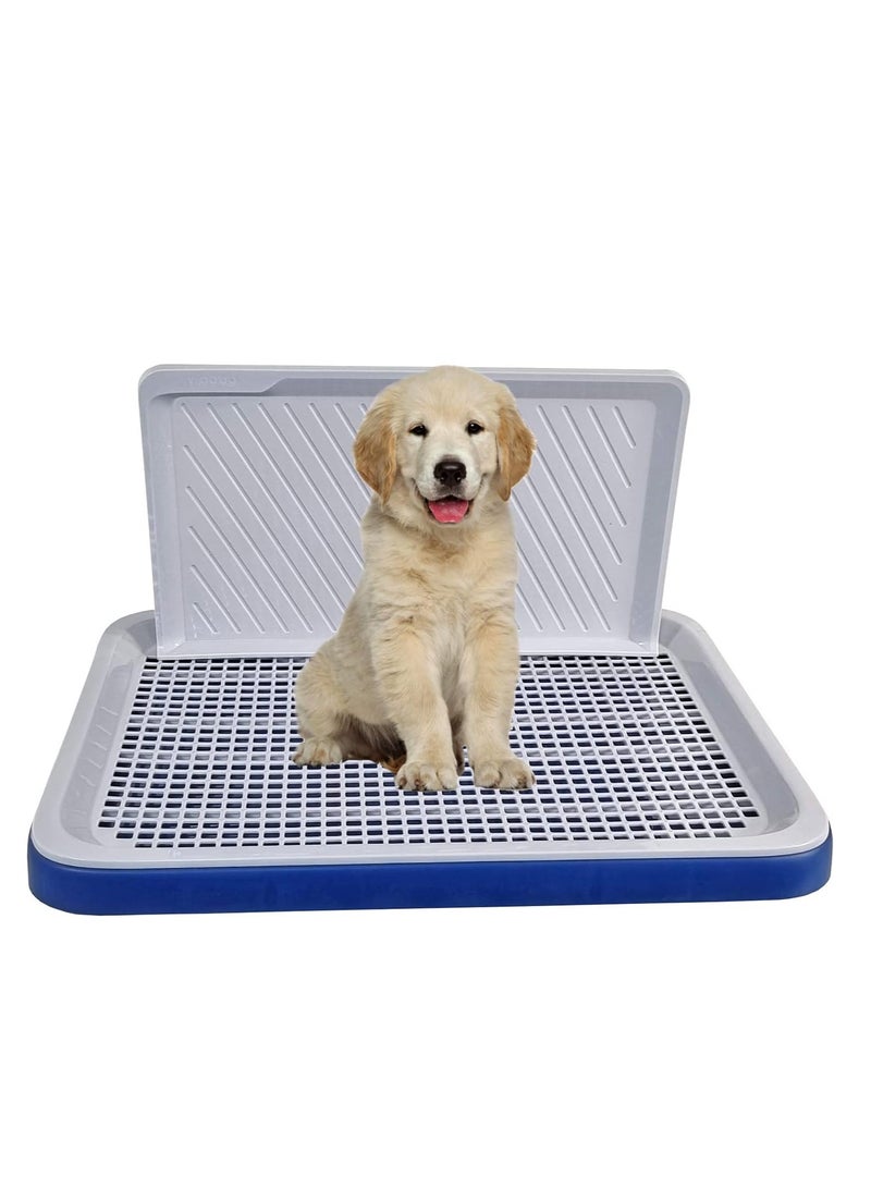NNC PETS Dog training toilet for small dogs, Durable plastic puppy training tray with Protection wall, Detachable design, and Non-slip foot, Keeps paws dry and floor clean, Indoor & outdoor 51 cm (Blue) - Image 1