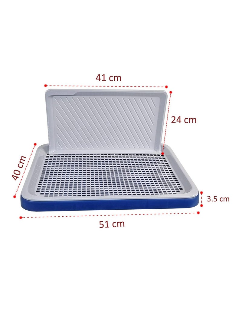 NNC PETS Dog training toilet for small dogs, Durable plastic puppy training tray with Protection wall, Detachable design, and Non-slip foot, Keeps paws dry and floor clean, Indoor & outdoor 51 cm (Blue) - Image 2