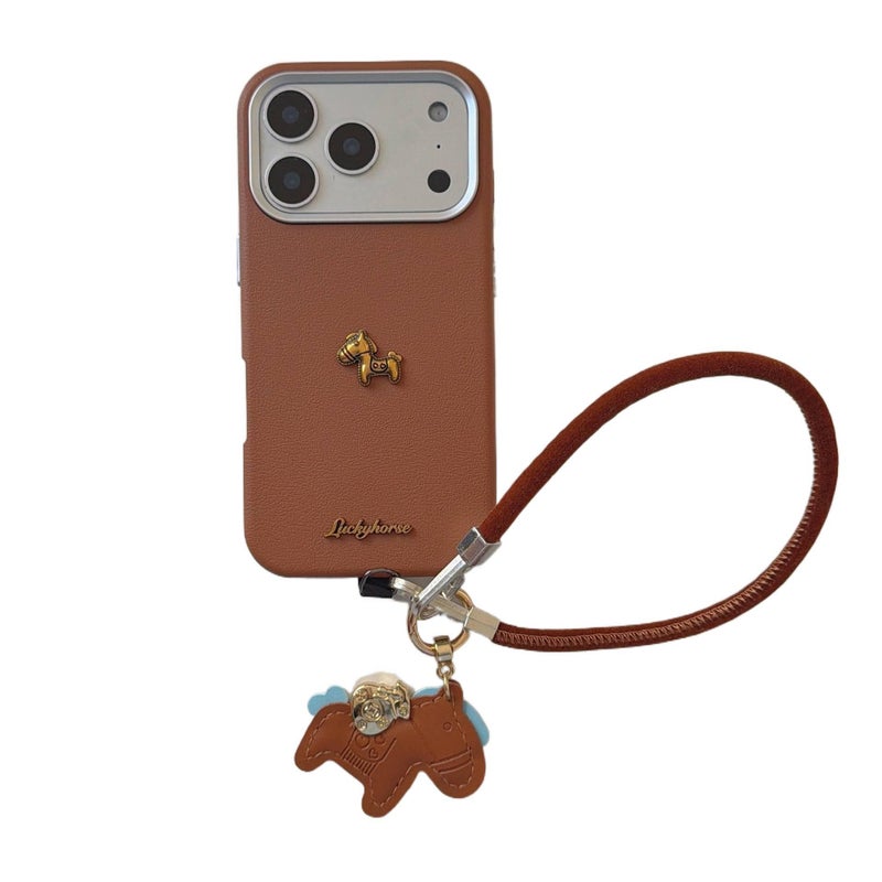 iPhone 14 Plus Protective for iPhone 14 14 Plus 14 Pro 14 Pro Max with Lanyard and Anti Slip Grip in Brown - Image 1
