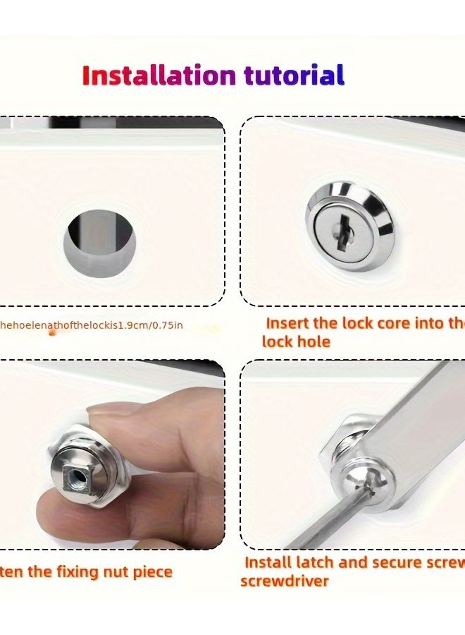 25mm Keyed Cylinder Lock Set 2 Keys for Cabinet Mailbox Truck Vending Machine - Image 3