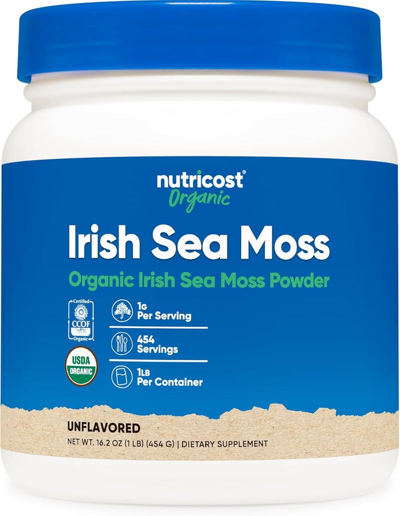 Nutricost Organic Irish Moss Powder 1 LB  Gluten Free NonGMO Vegetarian Friendly - Image 1