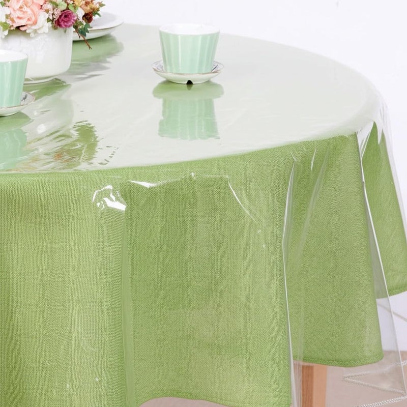 BNYD Clear Plastic Tablecloth Protector, Table Cloth Vinyl (70" Round) - Image 4