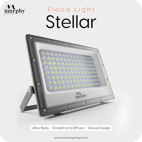 Murphy Stellar 200W LED Flood Light with Auto Day-Night Sensor | Ultra-Bright 6500K Cool White | IP66 Waterproof & Surge Protected | High Lumen Outdoor Security Light for Factory, (Pack of 3) - Image 3