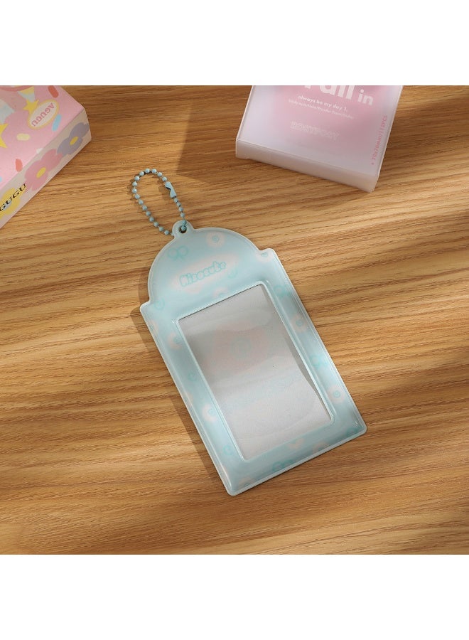 NIBEMINENT 1 - Piece Fresh Small Fish Cake Kpop Photo Card Holder Pendant Key Chain ID Badge Holder ID Card Holder Photo Card Protector for School ID Office ID Access Card for Women Girls - Image 1