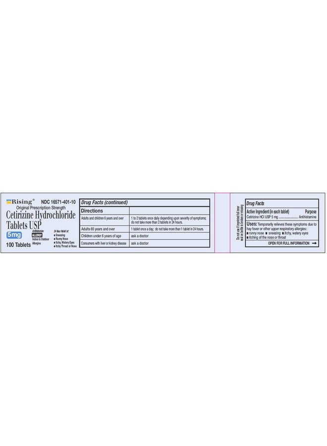 Rising Pharma - Cetirizine HCL 5 mg - Antihistamine Seasonal Allergy Tablets - 100 Tablets - Image 2