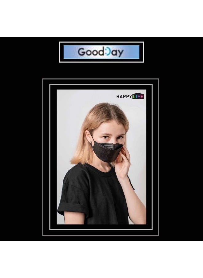 FLEXMON (Pack of 10) Good Day Korea Black Disposable KF94_ Face Mask 4-Layer Filters Breathable Comfortable Protection, Protective Nose Mouth Covering Dust Mask Made in Korea. - Image 2