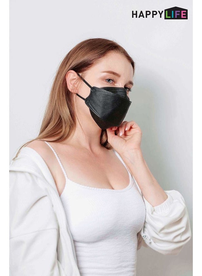 FLEXMON (Pack of 10) Good Day Korea Black Disposable KF94_ Face Mask 4-Layer Filters Breathable Comfortable Protection, Protective Nose Mouth Covering Dust Mask Made in Korea. - Image 5