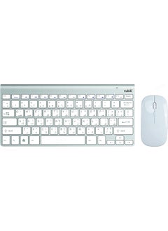 2.4G Wireless Keyboard and Mouse Arabic/English For Mac PC Laptop Computer Smart TV Andriod IOS Windows - Silver/White - pzsku/ZF7C2AEF0E0D3A769881AZ/45/_/1720945774/7e6ca739-95c4-4f56-95f0-a9da9de3e692