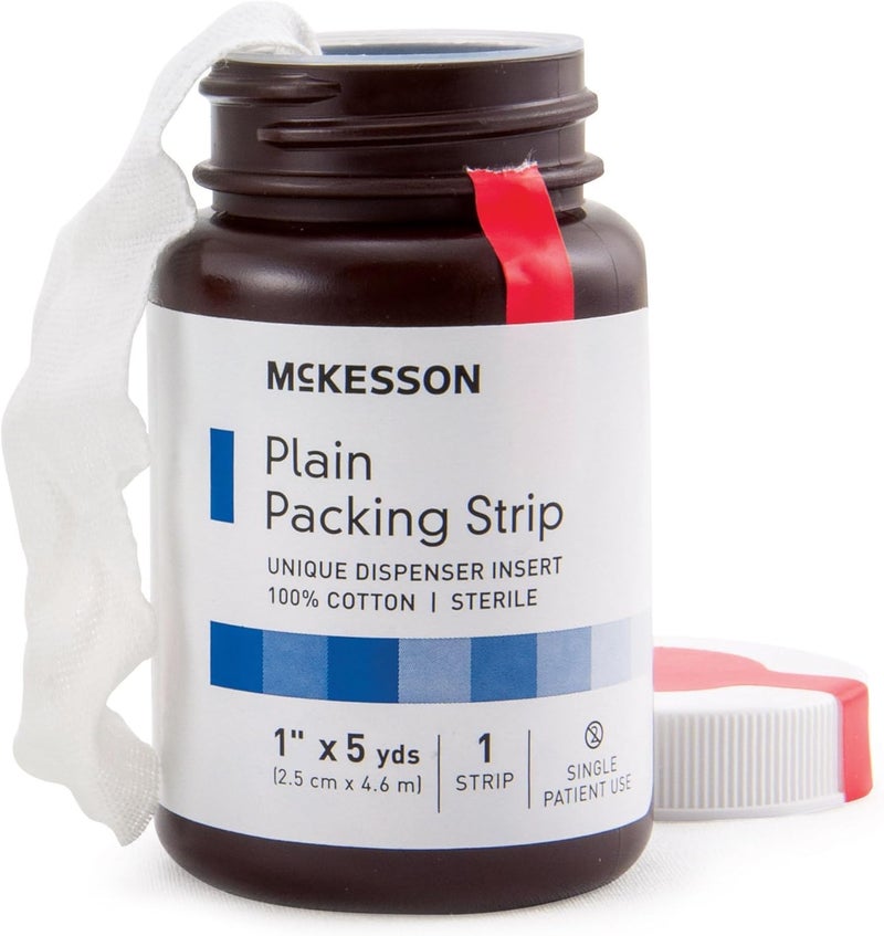 McKesson شريط تعبئة مكيسون معقم عادي 100% قطن 1 بوصة × 5 يارد 1 عدّ - Image 1