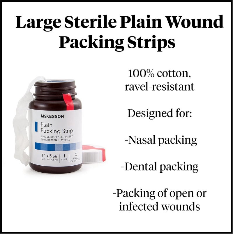 McKesson شريط تعبئة مكيسون معقم عادي 100% قطن 1 بوصة × 5 يارد 1 عدّ - Image 5