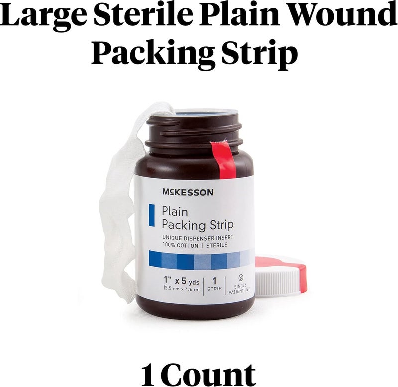 McKesson شريط تعبئة مكيسون معقم عادي 100% قطن 1 بوصة × 5 يارد 1 عدّ - Image 2