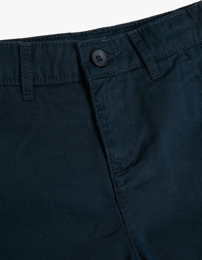 كوتون Normal Waist Normal Navy Blue Boy Shorts 3SKB40022TW
