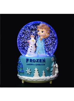 Frozen Themed Large Sprayed Snow Globe with Lights and Music
