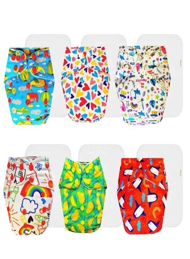 Dumbledo Premium Cloth Diaper with Cotton Insert (Pack of 6) | Snug Fit | Leakproof | Travel Friendly | Designed by Moms | 3 Months - 3 Years | Unisex Baby - Image 1