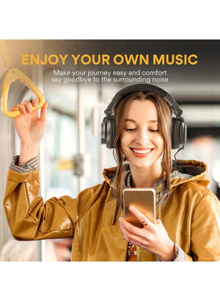MAONO MH601 Professional Studio Monitor Headphones | 50mm Hi-Fi Drivers with Closed-Back Noise Isolation and Audio Sharing Feature | Ideal for Podcasting, Recording, Audio Editing, Mixing, Streaming and Gaming - Image 2