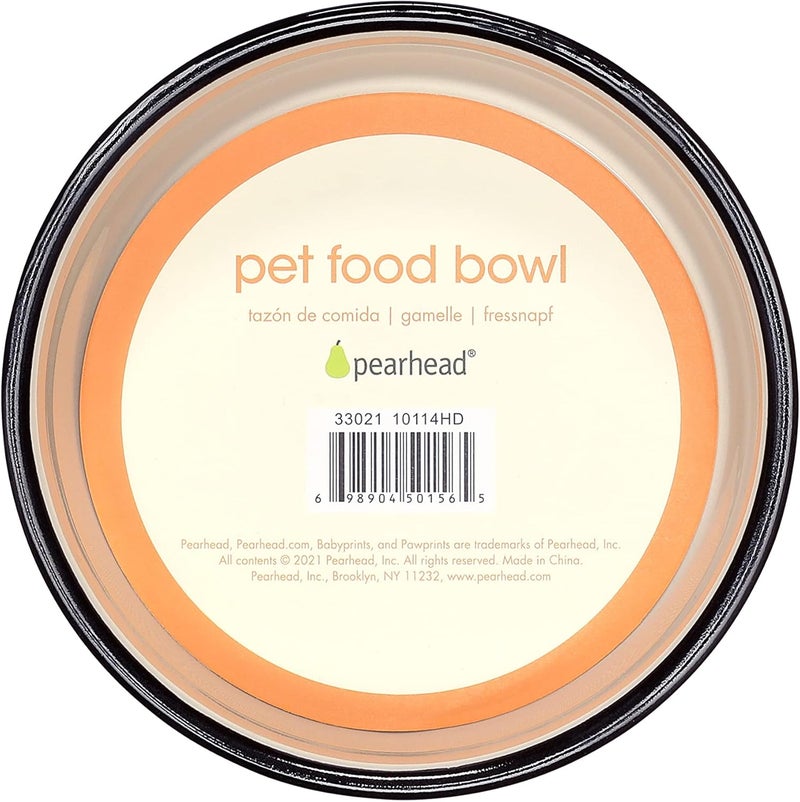 Pearhead Cat Faces Pattern Ceramic Pet Bowl Holds 2 Cups Medium Water and Food Dish Microwave and Dishwasher Safe - Image 5