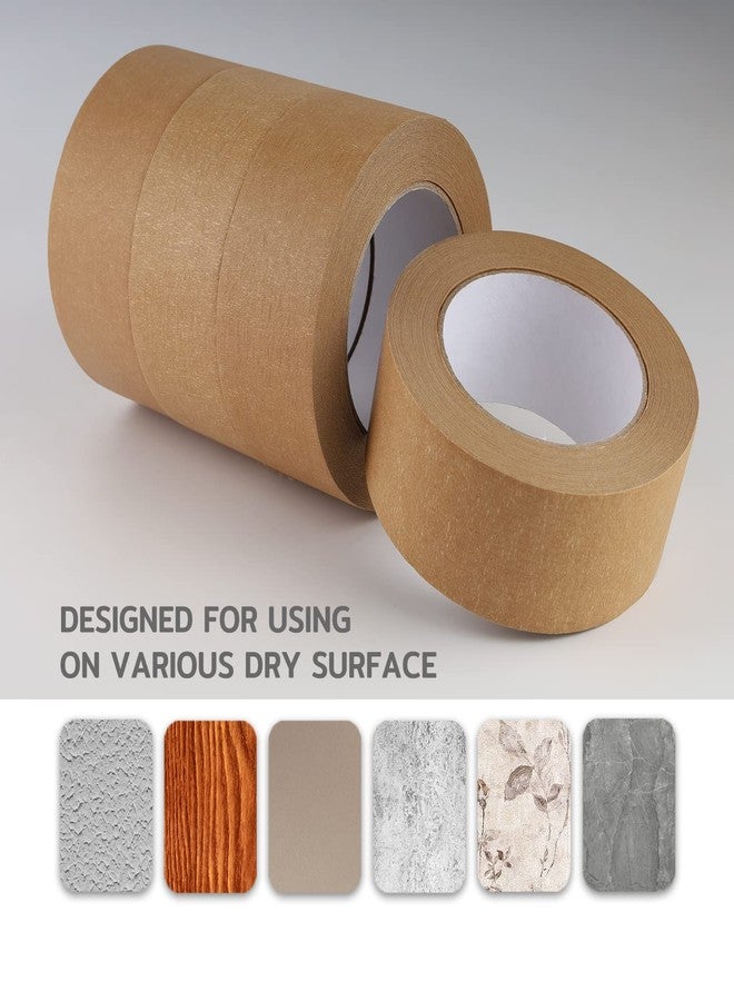 Lichamp 4 Pack Brown Painters Tape 2 inch Wide, Medium Adhesive Brown Masking Tape Bulk Multi Pack, 2 inch x 55 Yards x 4 Rolls (220 Total Yards) - Image 5