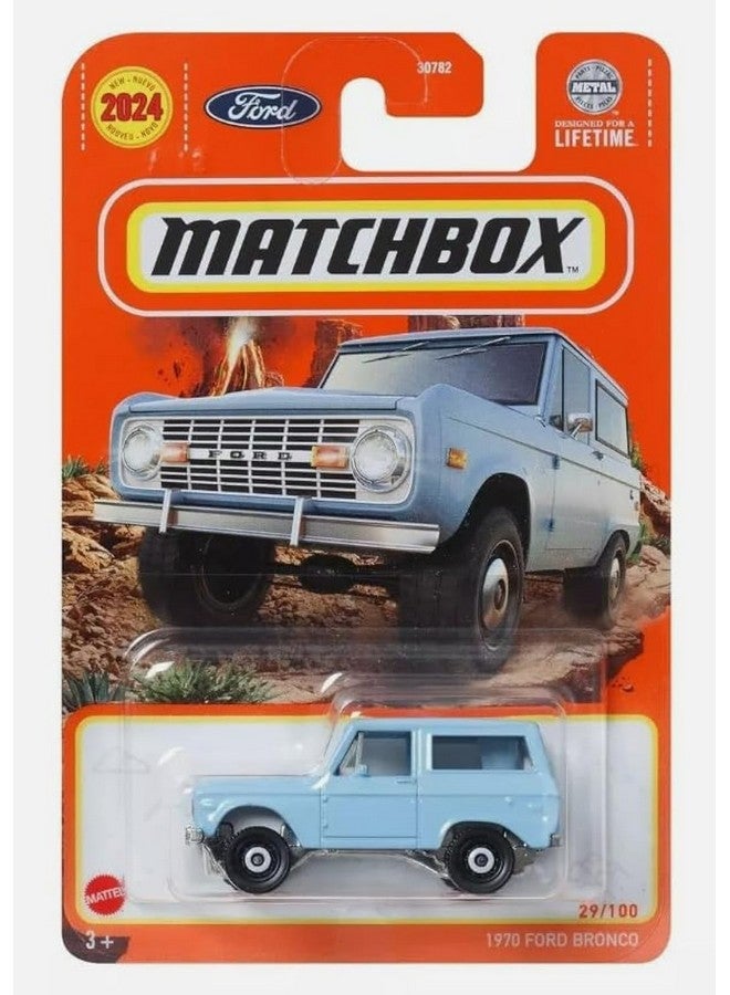 MATCHBOX Matchbox 1970 Ford Bronco, Light Blue, 1:64 Die-Cast Vehicle, 29/100