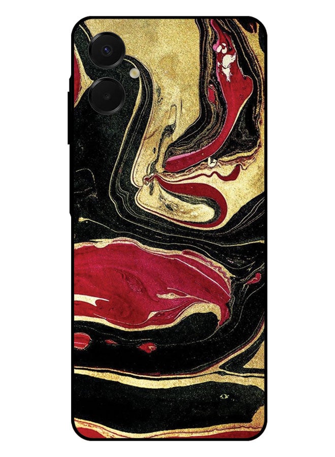 الصيد العين غطاء حماية مطبوع لهاتف سامسونج جالاكسي A06 - تصميم أحمر وذهبي - Image 1