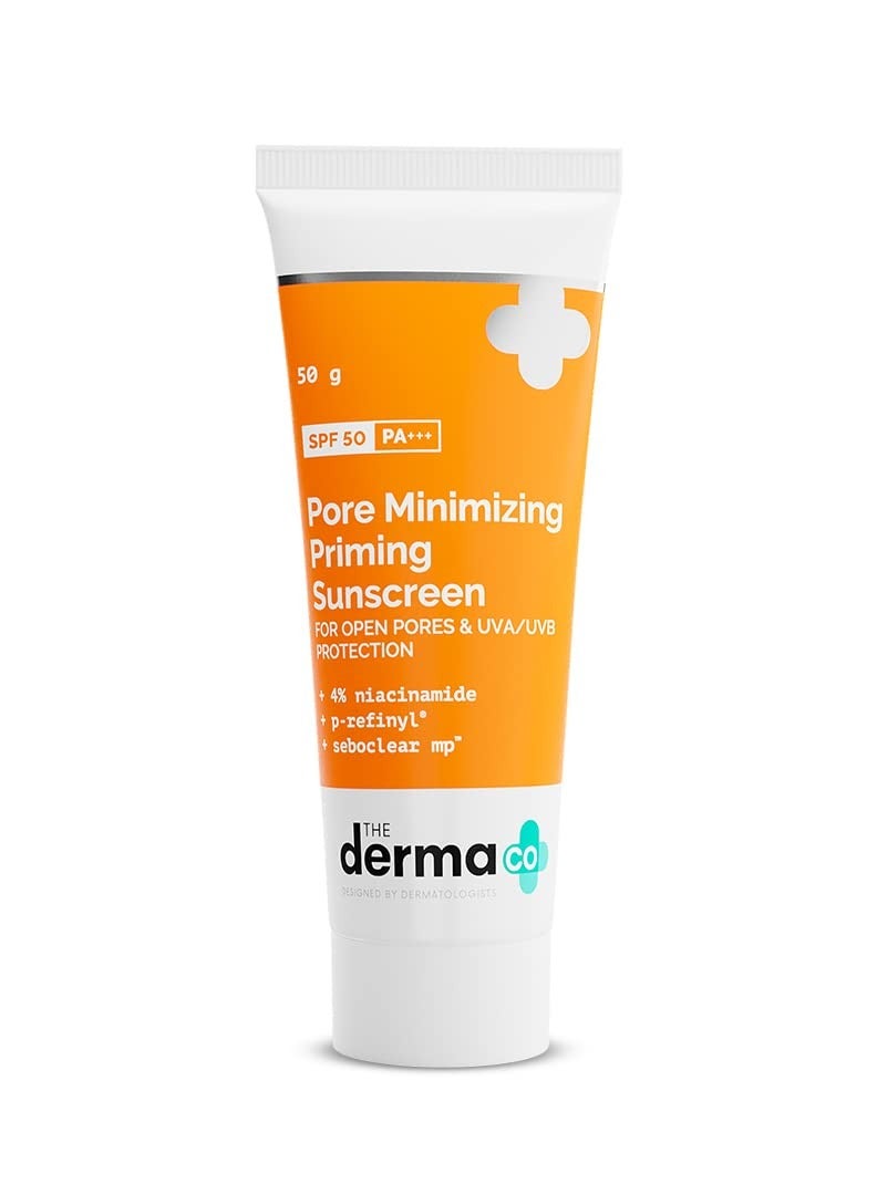 THE derma Co واقي شمس تمهيدي يقلل المسام مع SPF 50 و PA+++ للمسام المفتوحة وحماية من UVA/UVB - 50 جرام - Image 1