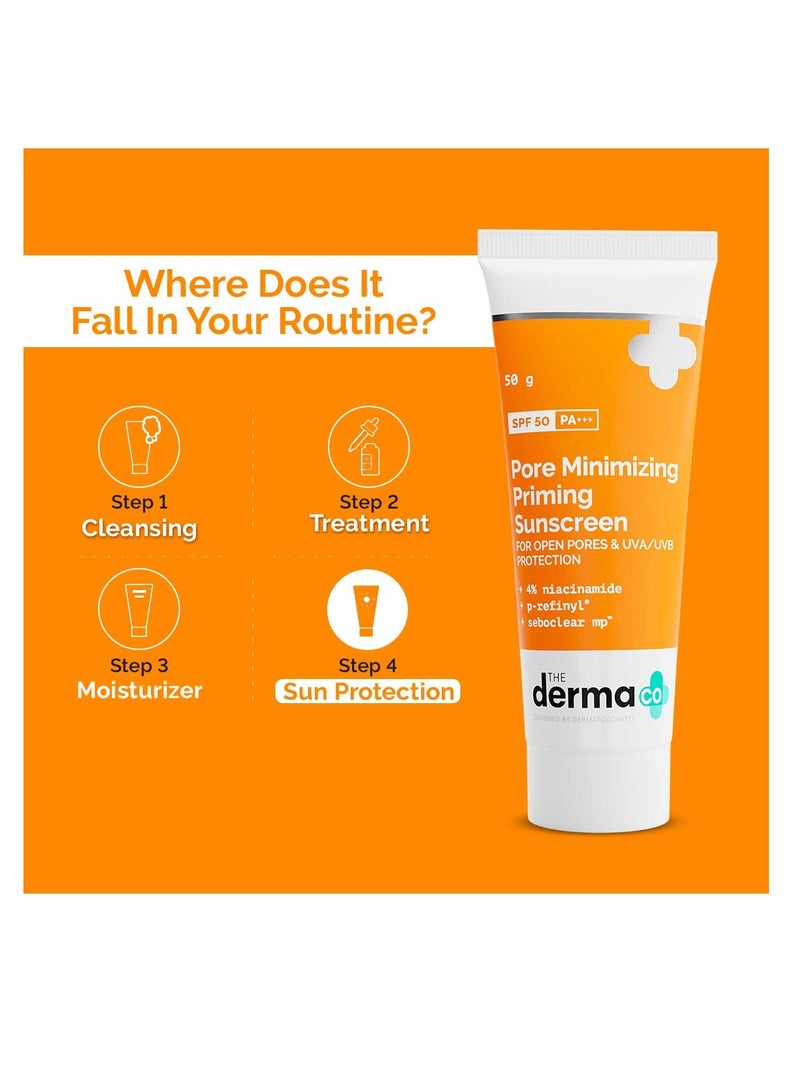 THE derma Co واقي شمس تمهيدي يقلل المسام مع SPF 50 و PA+++ للمسام المفتوحة وحماية من UVA/UVB - 50 جرام - Image 5