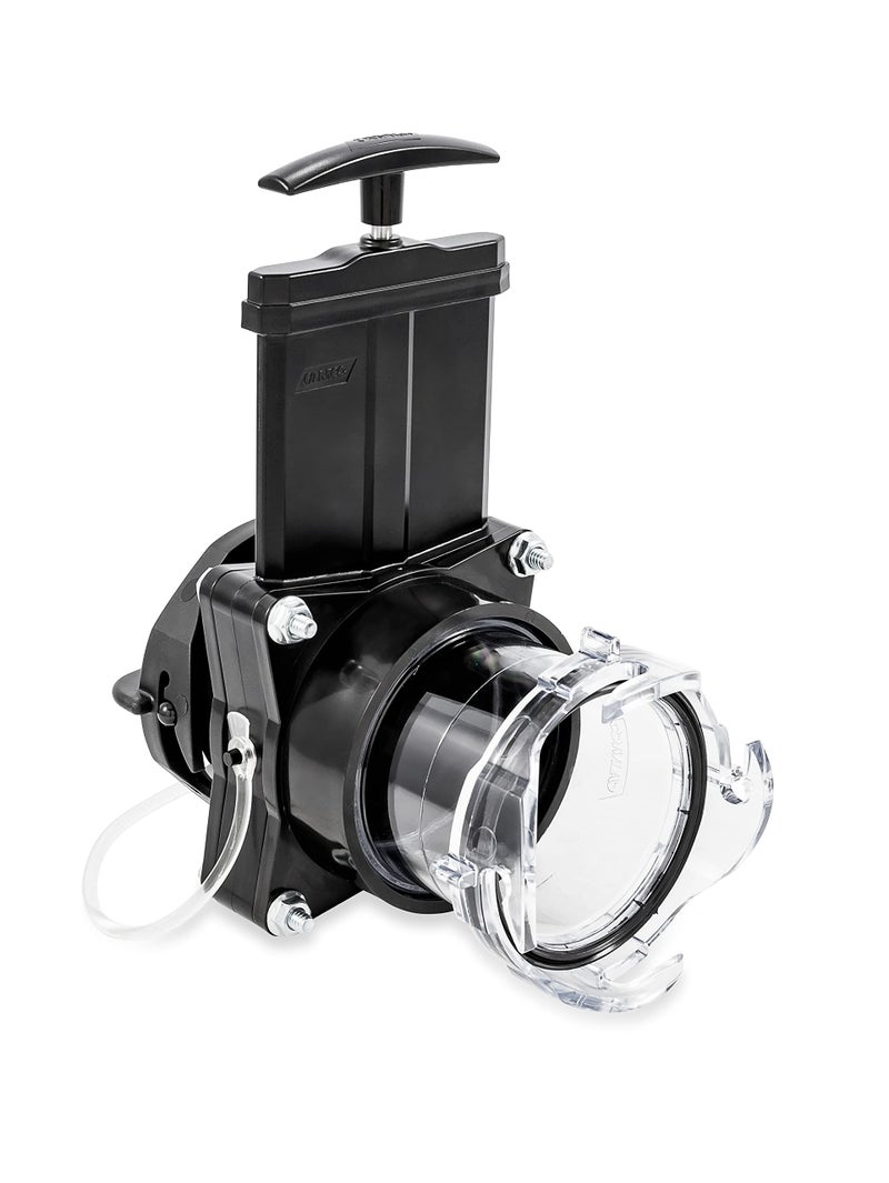Camco Camper/RV Gate Valve - Features Built-In 3.5-Inch Clear Adapter & 4 Bayonet Prongs - Fits 3-Inch Sewer Fittings & Connects Easily to RV Drain Pipe (39053) - Image 3