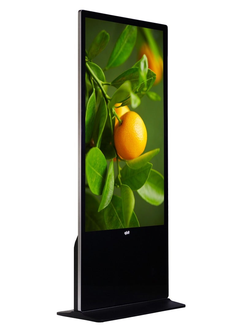 qbit 65 Inches Kiosk qbit Non-Interactive Signage Display Floor standing Indoor 4K UHD 3840 * 2160P Cloud Control, HDMI/USB Port, LAN, Wifi, Color Black- 1 Yr Warranty - Image 2