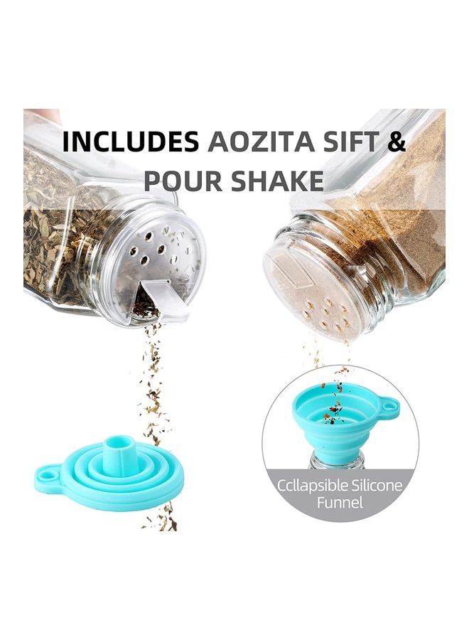 NIBEMINENT 24-Piece Glass Spice Jar Set And Accessories Multicolour 120ml - Image 4