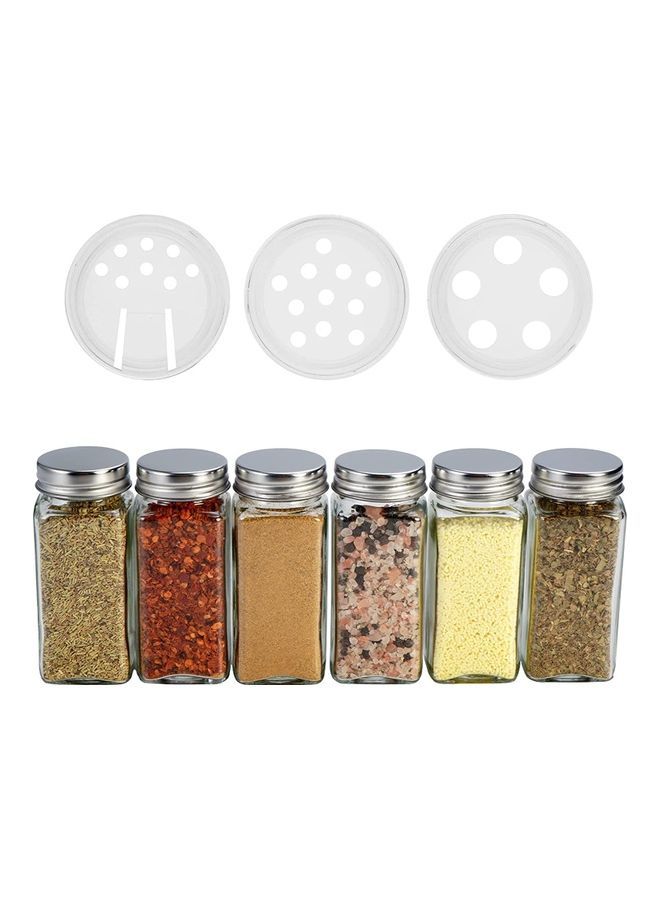 NIBEMINENT 24-Piece Glass Spice Jar Set And Accessories Multicolour 120ml - Image 3
