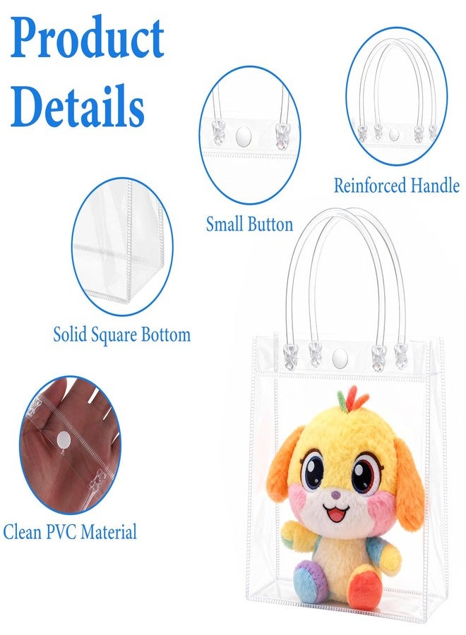 FVIEXE 100PCS Clear PVC Gift Bags with Handles, 5.9 x 6.3 x 2.75 Inch Bulk PVC Plastic Bags for Gifts, Mini Party Favor Bags for Wedding, Birthday, Christmas, Boutique - Image 3
