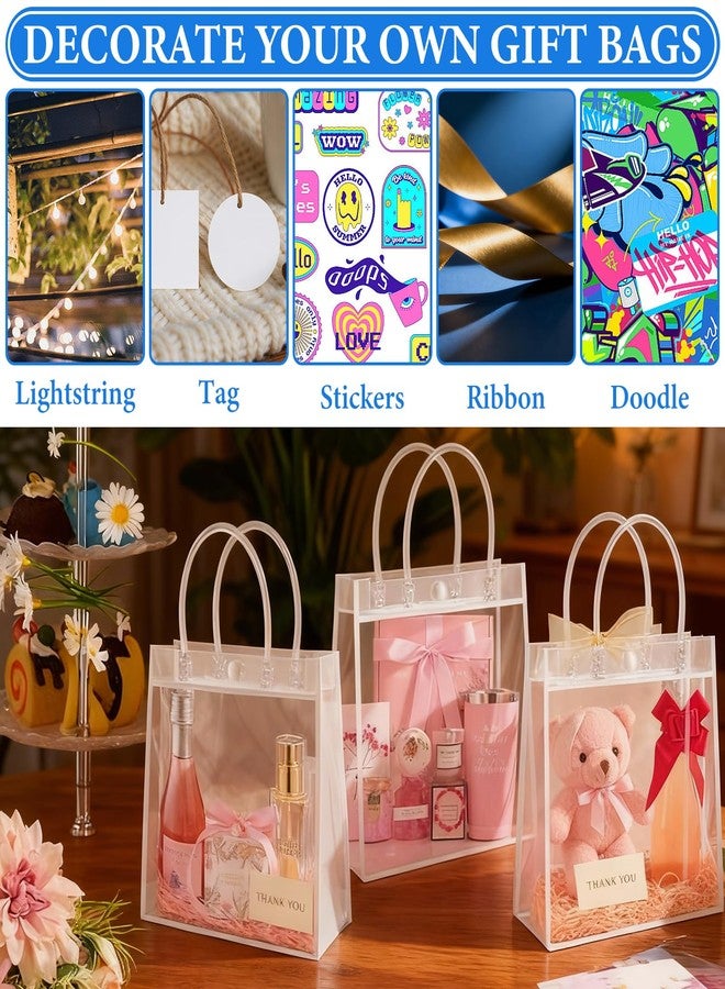 FVIEXE 100PCS Clear PVC Gift Bags with Handles, 5.9 x 6.3 x 2.75 Inch Bulk PVC Plastic Bags for Gifts, Mini Party Favor Bags for Wedding, Birthday, Christmas, Boutique - Image 5