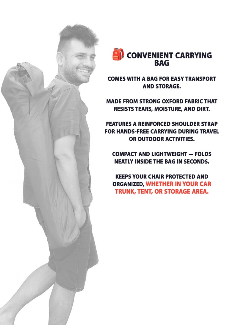 دي بلو كرسي قابل للطي مع مظلة ظل – إطار فولاذي متين، مقعد ومسند ظهر مبطنان من قماش أكسفورد، أرجل غير قابلة للانزلاق، مثالي للتخييم والشاطئ والحديقة والسفر - Image 5